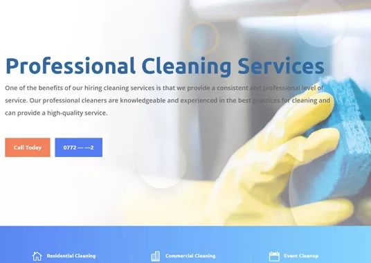 Start ups website design cleaning